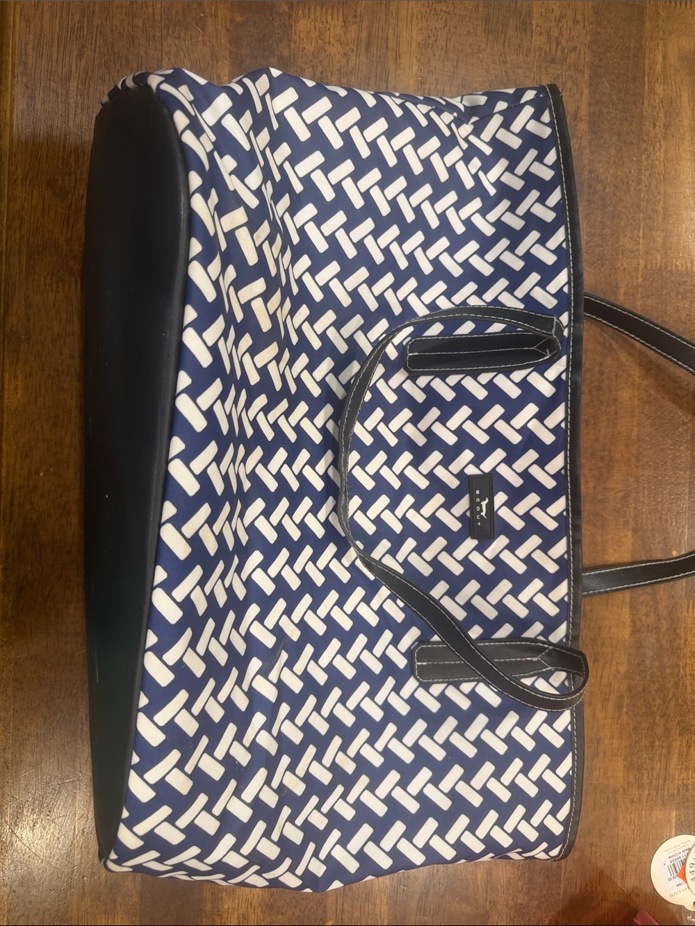 Scout Navy and White Geometric Tote - Sleek Patterned Carryall